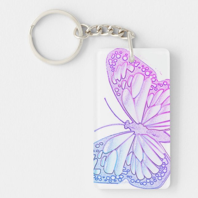 Colourful Butterfly Art Keychain (Front)