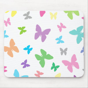 Colourful butterfly art mouse pad