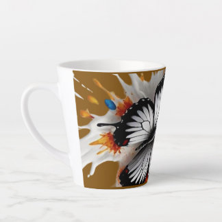Colourful Butterfly Blast: A Flight of Art Latte Mug