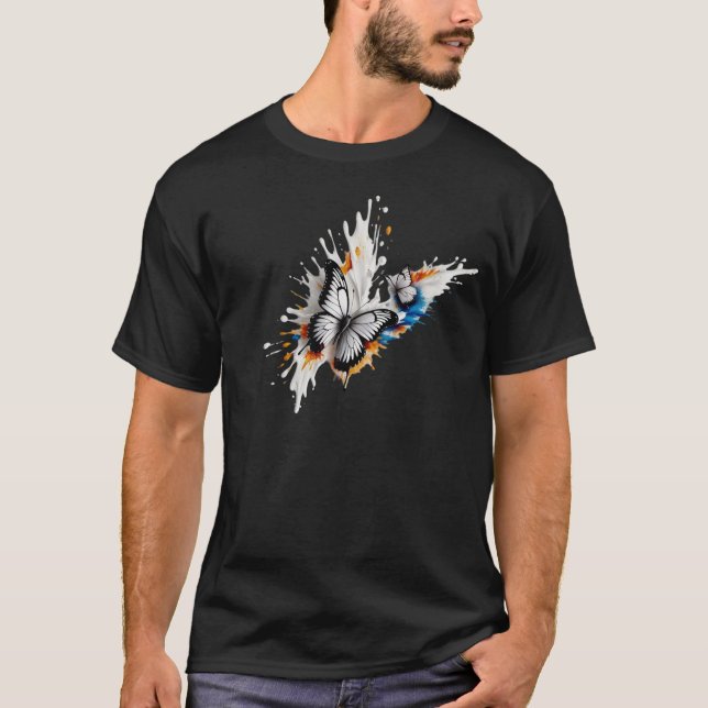  Colourful Butterfly Blast: A Flight of Art T-Shirt (Front)