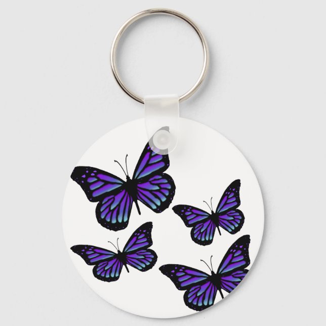 Colourful Butterfly Butterflies Keychain (Front)