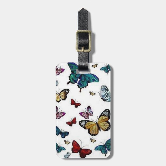 Colourful Butterfly Butterflies Luggage Tag (Front Vertical)