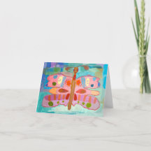 colourful butterfly card