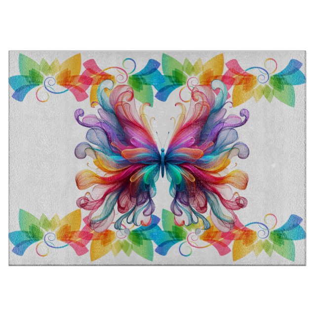 Colourful Butterfly Cutting Board (Front)