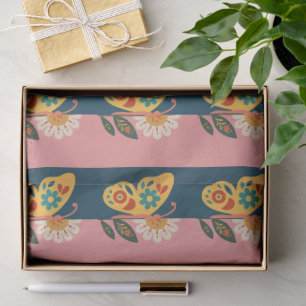 Colourful butterfly decoration with floral element tissue paper