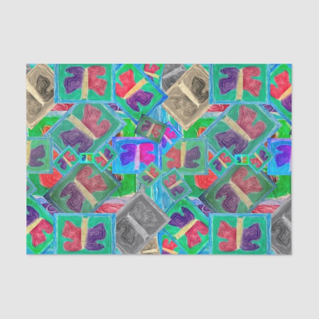 Colourful Butterfly Double Challenge | Tissue Pape Paper (Front)