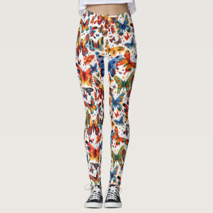 Colourful Butterfly drawing Leggings