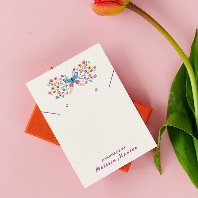 Colourful Butterfly Flowers Jewellery Display Card (Creator Uploaded)