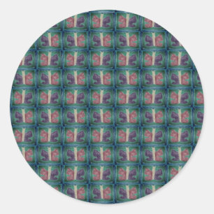 Colourful Butterfly   Fog Filter   Basic   Classic Round Sticker