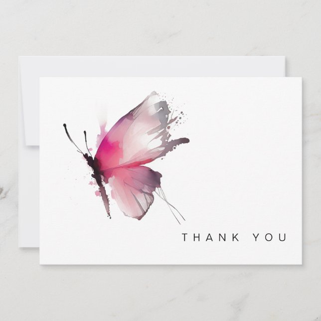 Colourful Butterfly Funeral Thank You Card (Front)