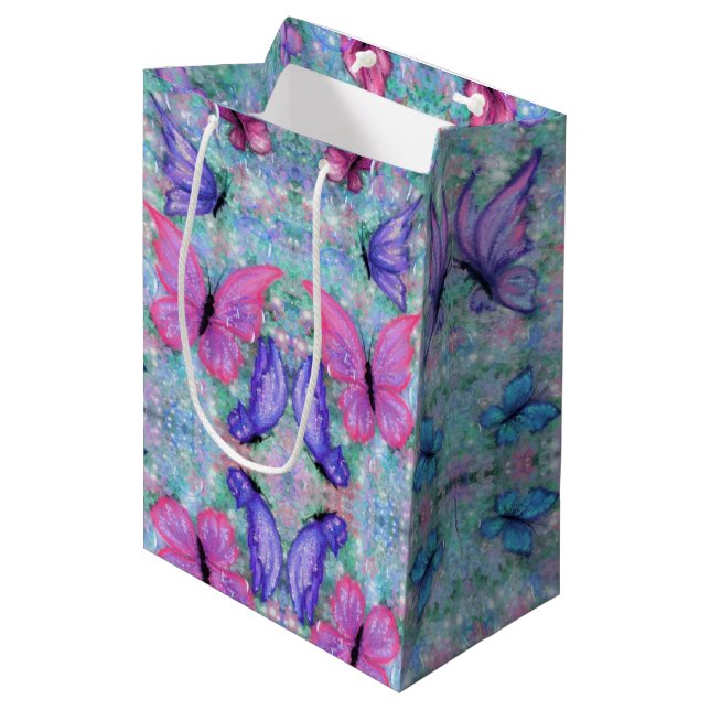 Colourful Butterfly Gift Bag (Front Angled)