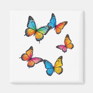 Colourful Butterfly Illustration Magnet