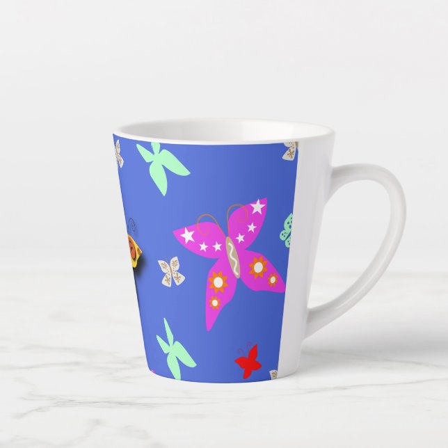 Colourful Butterfly   Latte Mug (Right)