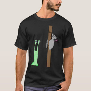 Colourful butterfly leather monkey and green snail T-Shirt