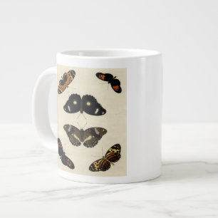 Colourful Butterfly Medley on Cream Background Large Coffee Mug