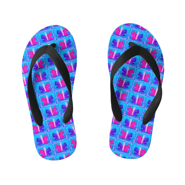 Colourful Butterfly | Miami Filter | Basic | Kid's Flip Flops (Footbed)