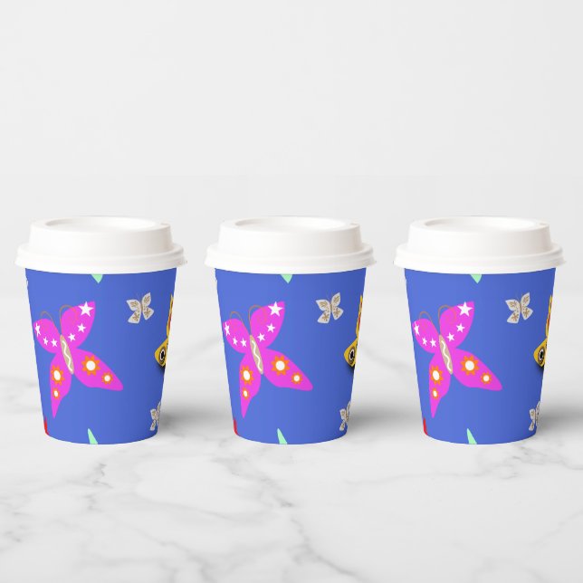 Colourful Butterfly  Paper Cups (Multi)