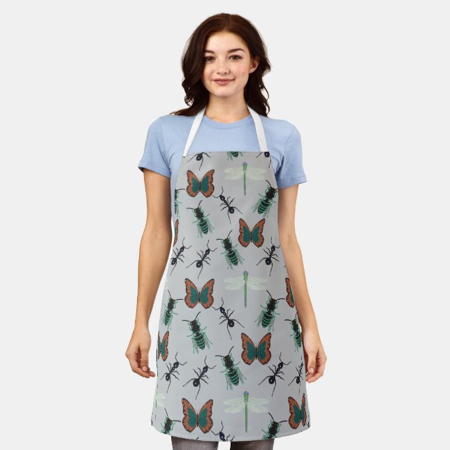 Colourful Butterfly Pattern Apron (Worn)