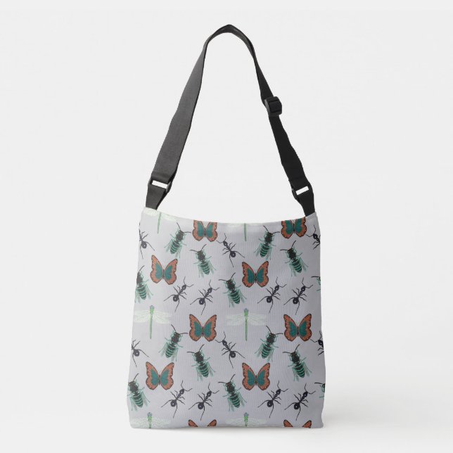 Colourful Butterfly Pattern Crossbody Bag (Front)