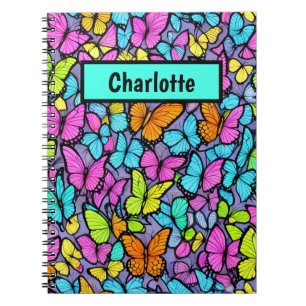 Colourful Butterfly Pattern Personalized Notebook