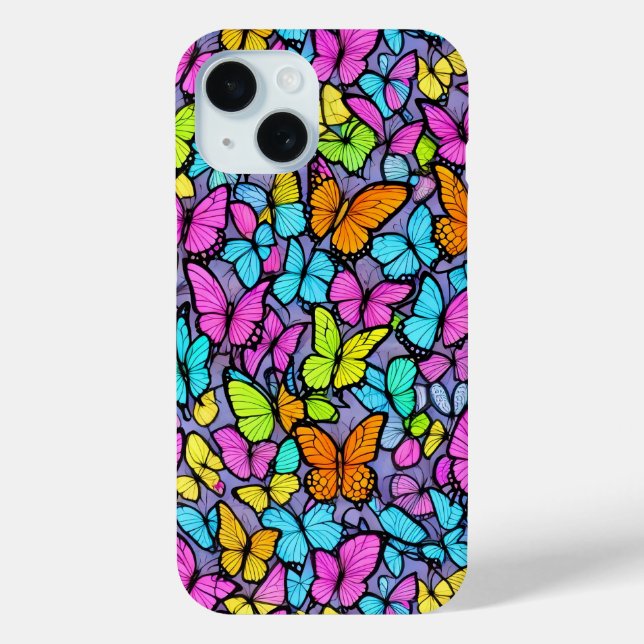 Colourful Butterfly Pattern Phone Case (Back)