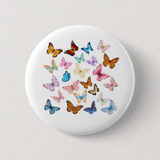 Colourful Butterfly Pattern Pinback Button