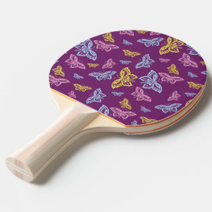 Colourful Butterfly Pattern Ping Pong Paddle