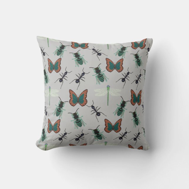 Colourful Butterfly Pattern Throw Pillow (Front)