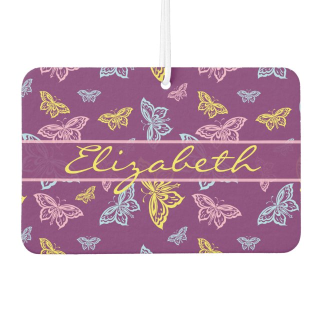 Colourful Butterfly Personalize Pattern Car Air Freshener (Front)
