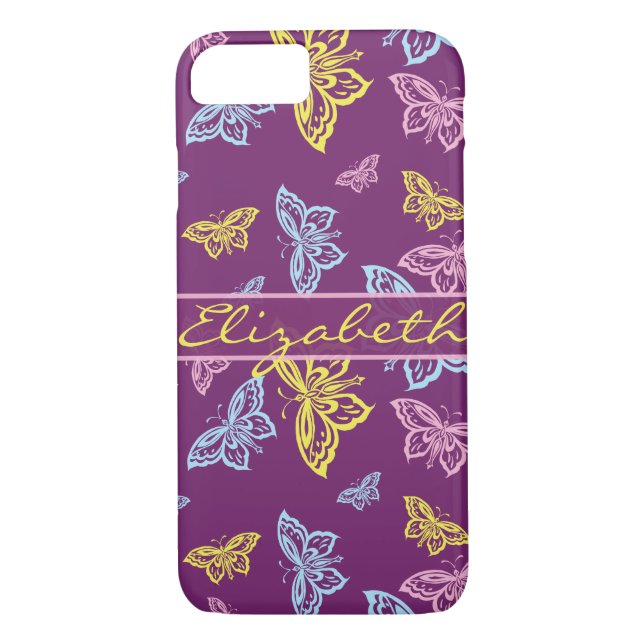 Colourful Butterfly Personalize Pattern Case-Mate iPhone Case (Back)