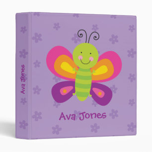Colourful Butterfly Personalized Binder for Girls