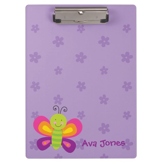 Colourful Butterfly Personalized Clipboard (Front)