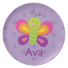 Colourful Butterfly Personalized Melamine Plate