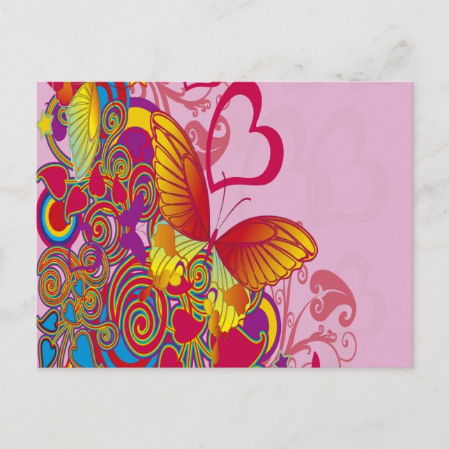 Colourful Butterfly Postcard (Front)
