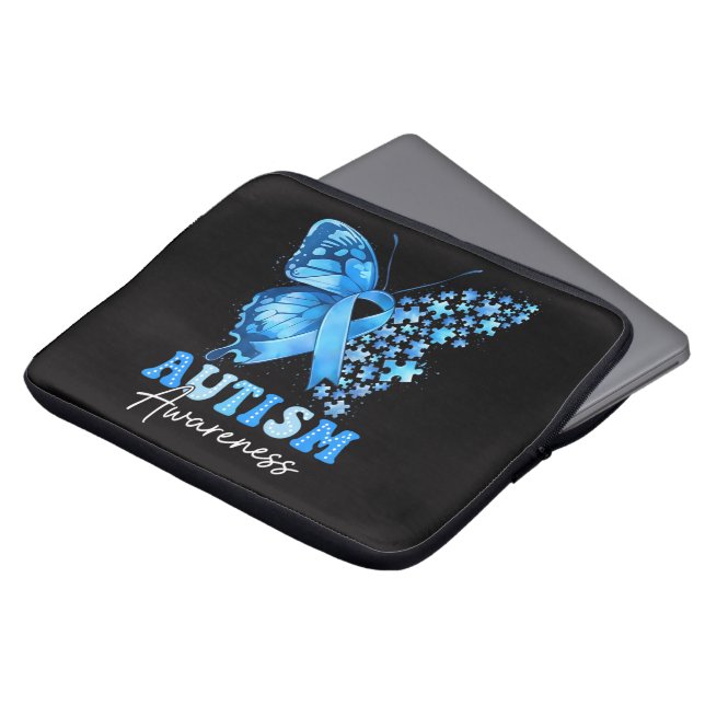 Colourful Butterfly Puzzle Laptop Sleeve (Front Top)