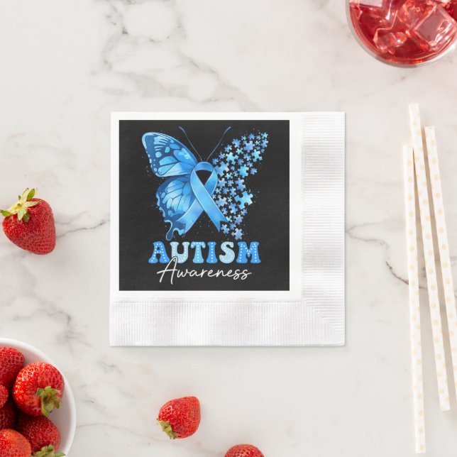 Colourful Butterfly Puzzle Napkin (Insitu)