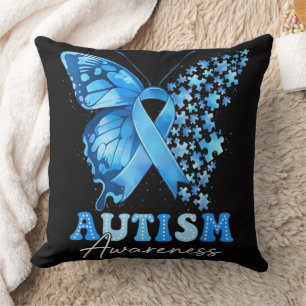 Colourful Butterfly Puzzle Throw Pillow