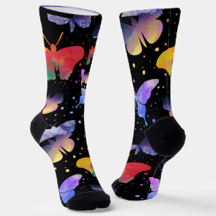 Colourful Butterfly Socks
