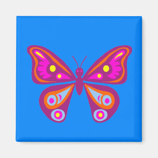 Colourful Butterfly Square Magnet