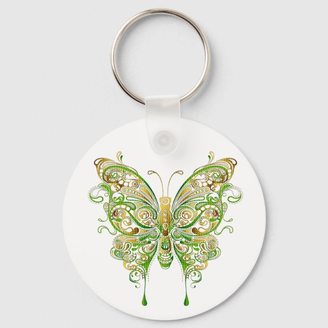 Colourful Butterfly Tattoo Style Keychain (Front)
