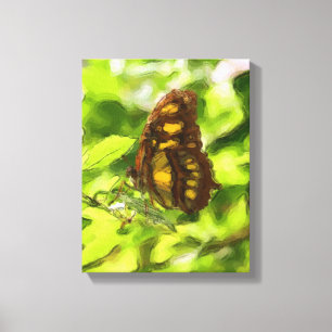 Colourful Butterfly Watercolor Sketch Nature Canvas Print