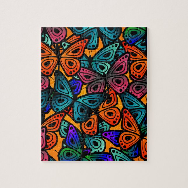 Colourful Butterfly Wings Pattern Jigsaw Puzzle (Vertical)