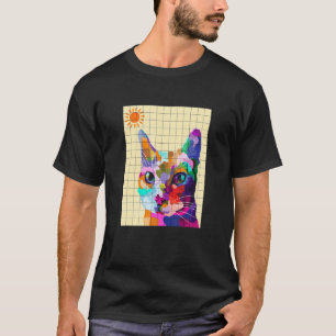 Colourful Ca Colourful Cat Pop Art Style T-Shirt