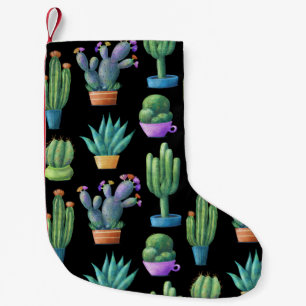 Colourful Cacti: Whimsical Seamless Design. Small Christmas Stocking