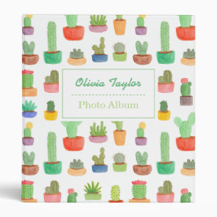 Colourful Cactus and Succulents Pattern Binder