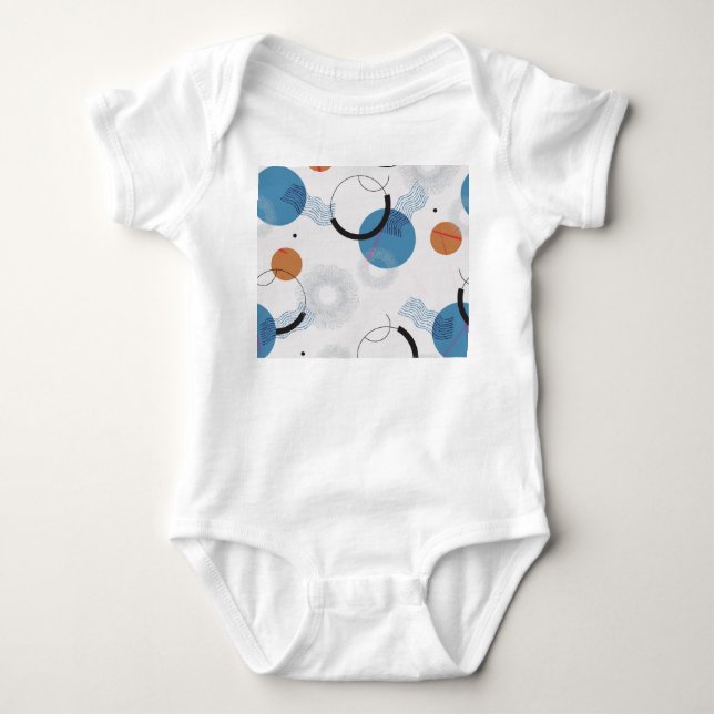 Colourful Cactus: Cute Seamless Pattern Baby Bodysuit (Front)
