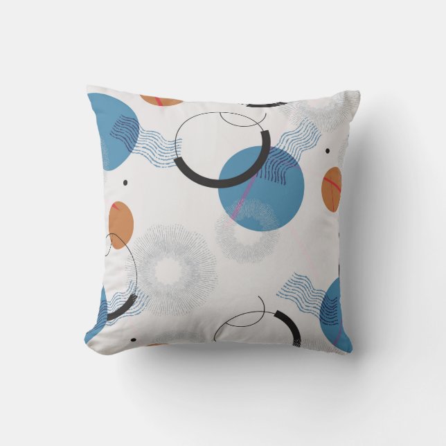 Colourful Cactus: Cute Seamless Pattern Throw Pillow (Front)