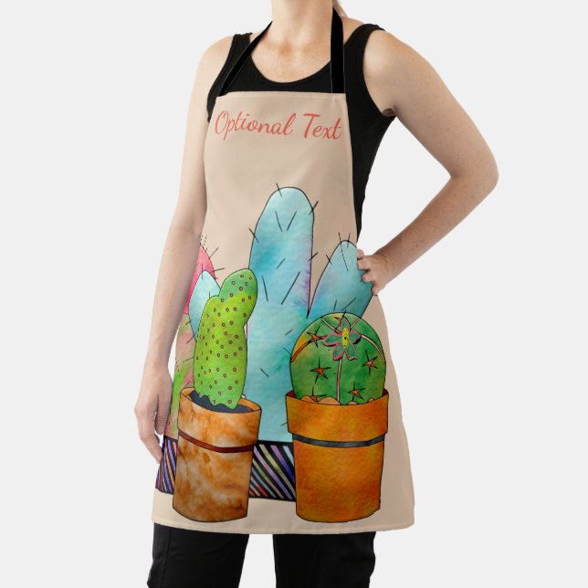 Colourful Cactus Garden Apron (Insitu)