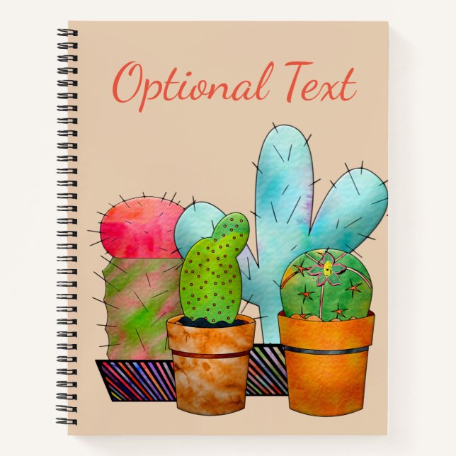 Colourful Cactus Garden Notebook (Front)
