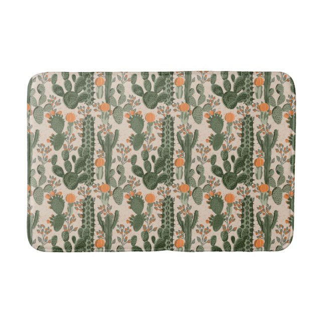 Colourful Cactus Pattern Bath Mat (Front)